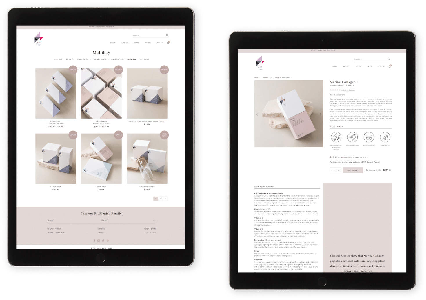 proplenish a beauty product website design by chetaru