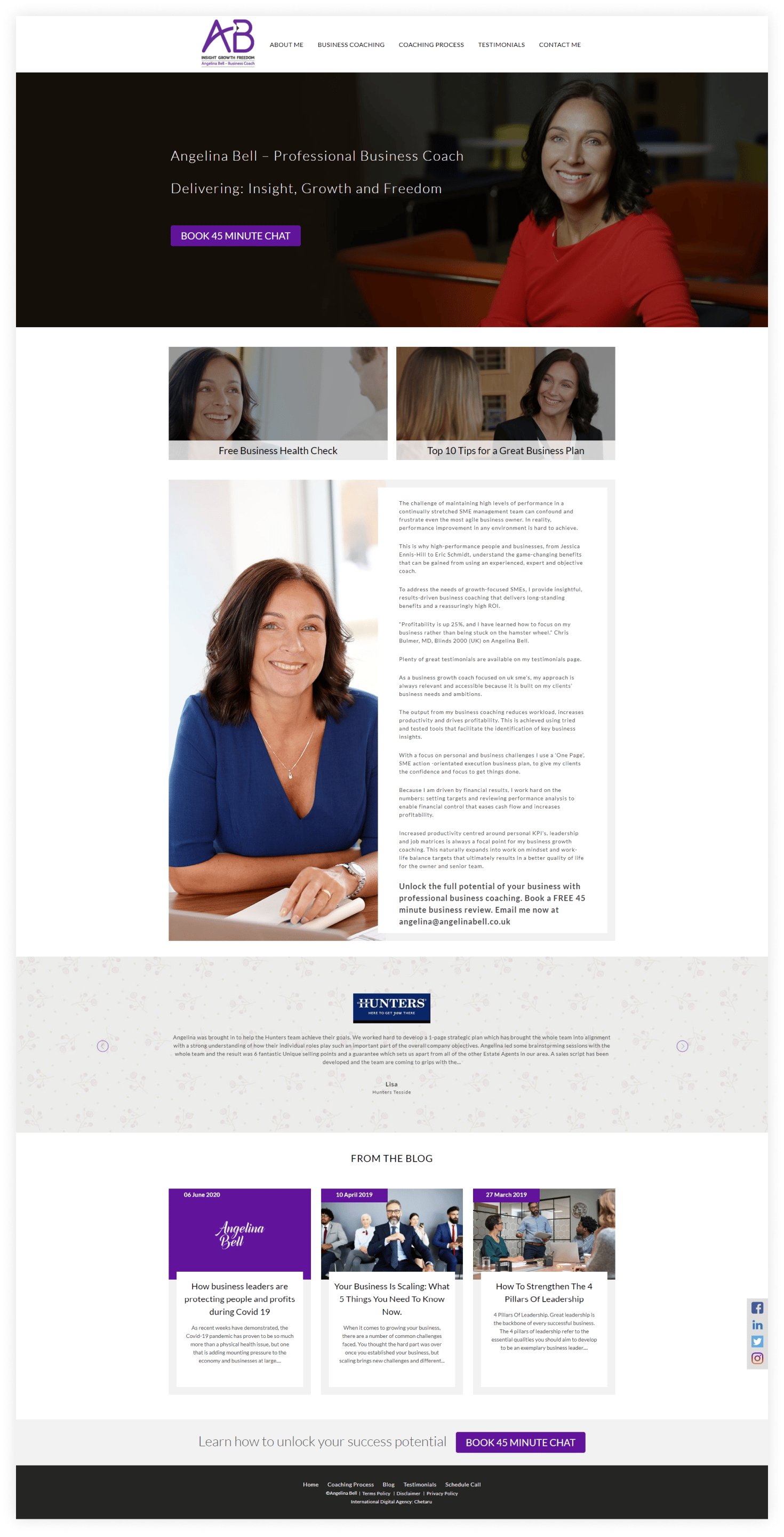 angellina bell website design by chetaru
