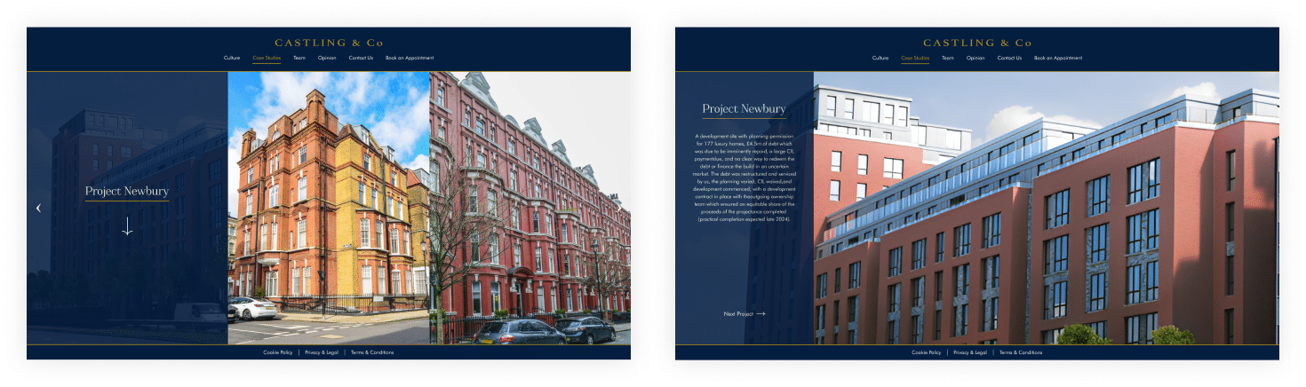web design and development for Castling and co