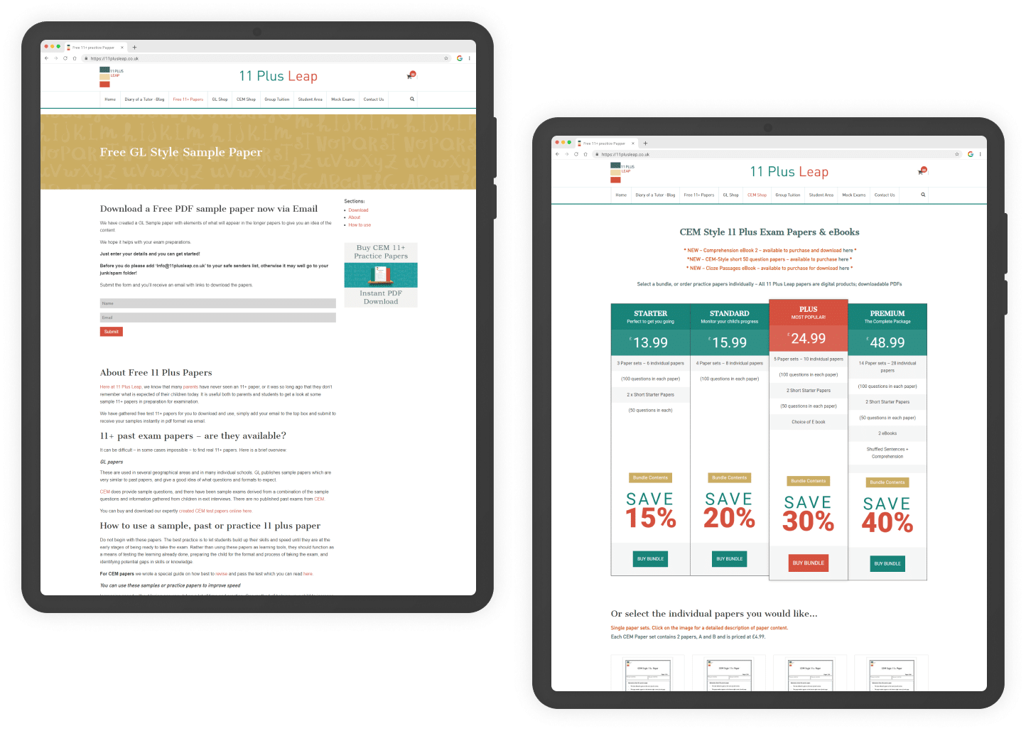 wordpress design by chetaru for eleven plus leap