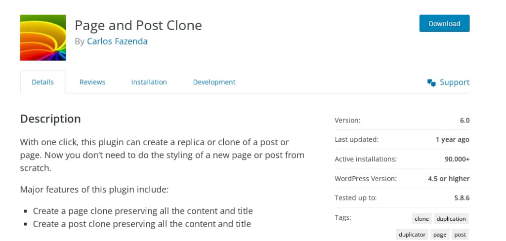 page and post clone a tool for page duplication in wordpress