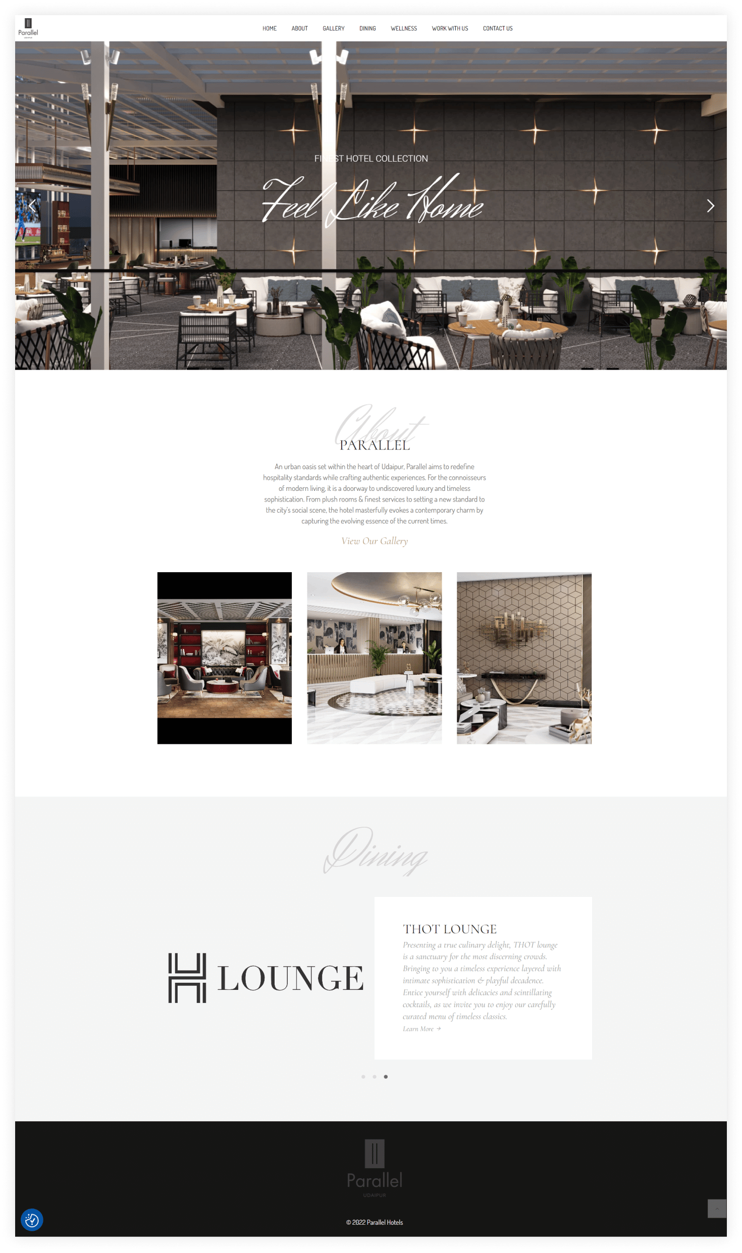 parallel hotels website design in wordpress