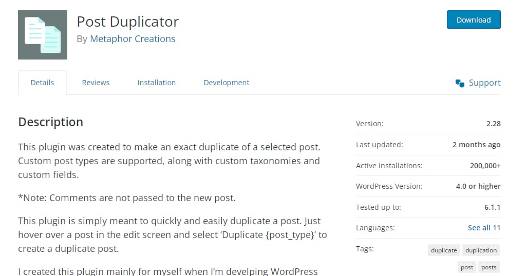 post duplicator in wordpress for page duplication