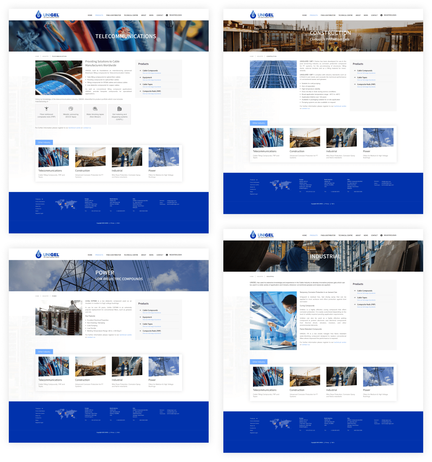 unigel a manufacturer web design and development