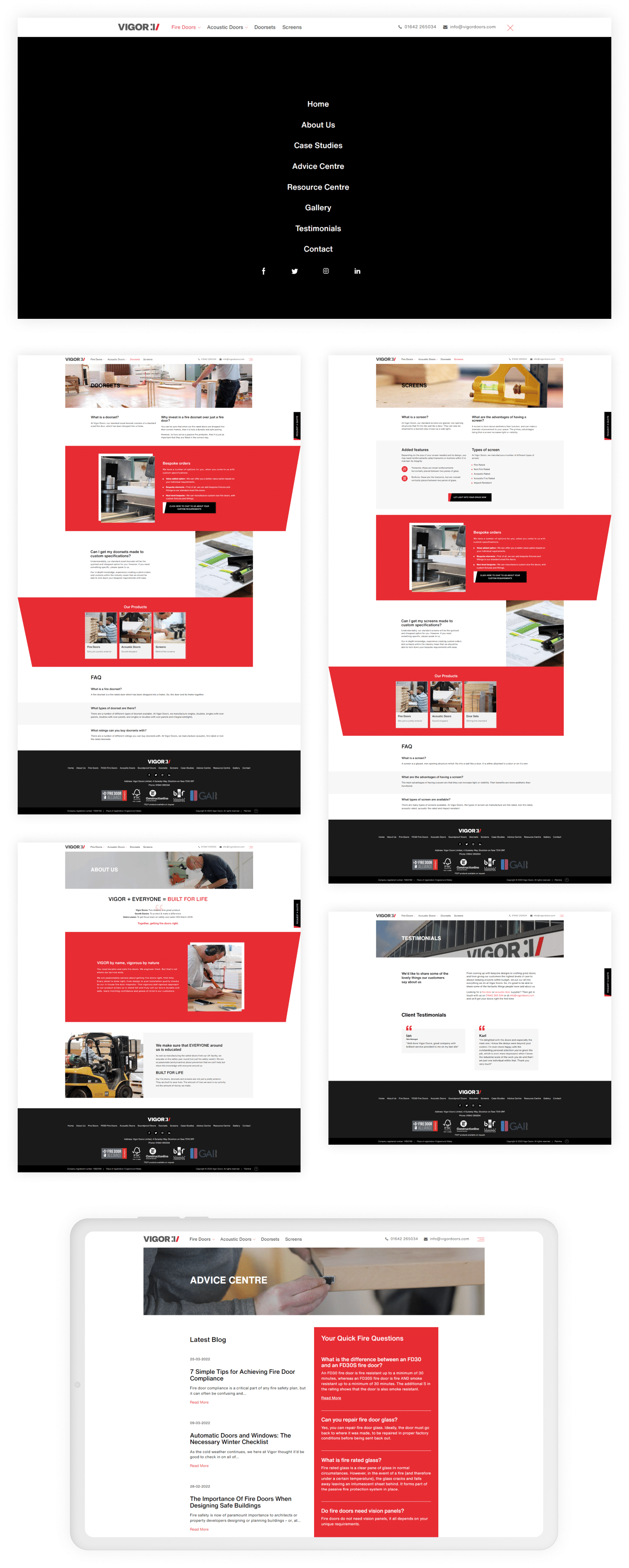 vigor doors cutom website development by chetaru