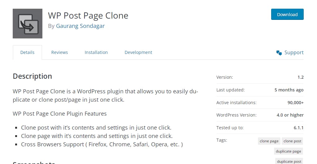 wp post page clone to create multiple pages in wordpress