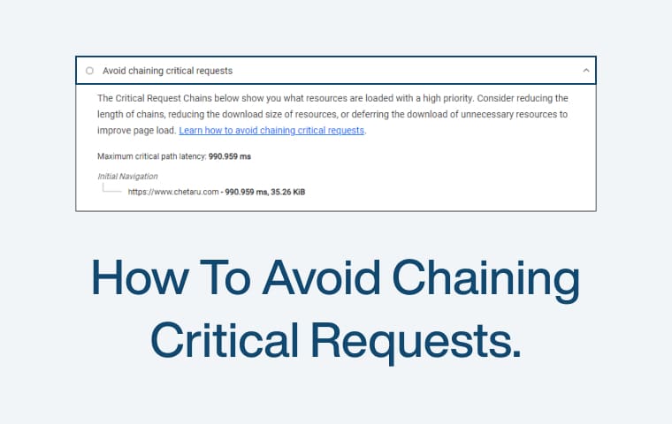 How to avoid chaining critical requests.