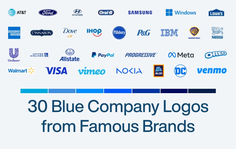 30 Blue Company Logos from Famous Brands